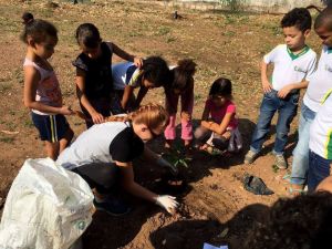 Turma da Escola Municipal Dom Bosco plantando suas árvores!
